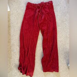 Juicy Couture Women’s Red Velour Track Pants - size large